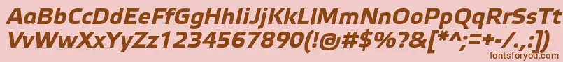 ElektraTextProBoldItalic-Schriftart – Braune Schriften auf rosa Hintergrund