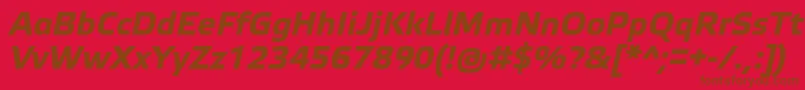 ElektraTextProBoldItalic-fontti – ruskeat fontit punaisella taustalla