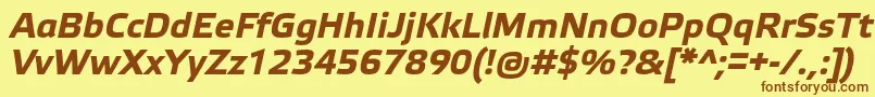 ElektraTextProBoldItalic-fontti – ruskeat fontit keltaisella taustalla