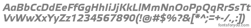 ElektraTextProBoldItalic-fontti – harmaat kirjasimet valkoisella taustalla