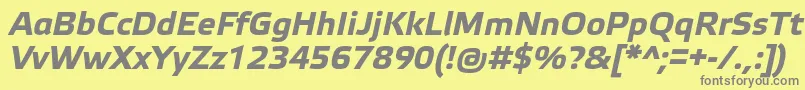Czcionka ElektraTextProBoldItalic – szare czcionki na żółtym tle