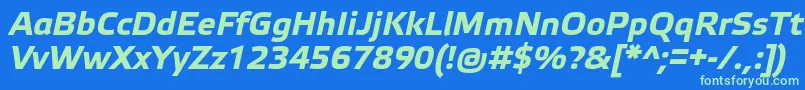 ElektraTextProBoldItalic Font – Green Fonts on Blue Background