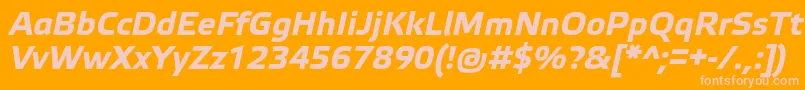 Więcej informacji o czcionce ElektraTextProBoldItalic Czcionka ElektraTextProBoldItalic – różowe czcionki na pomarańczowym tle