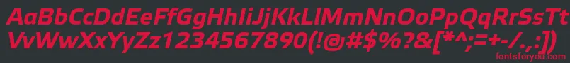ElektraTextProBoldItalic Font – Red Fonts on Black Background