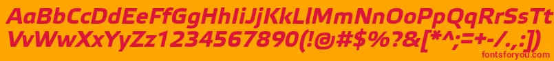 ElektraTextProBoldItalic Font – Red Fonts on Orange Background