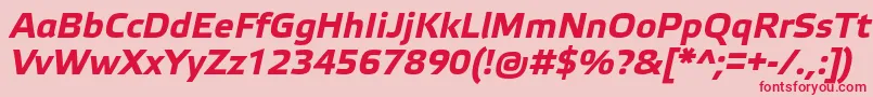 Fonte ElektraTextProBoldItalic – fontes vermelhas em um fundo rosa