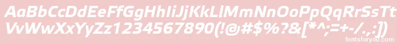 ElektraTextProBoldItalic-fontti – valkoiset fontit vaaleanpunaisella taustalla