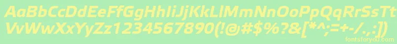 フォントElektraTextProBoldItalic – 黄色の文字が緑の背景にあります