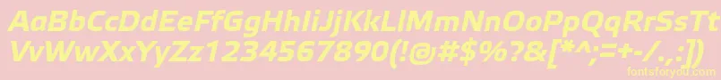 ElektraTextProBoldItalic-Schriftart – Gelbe Schriften auf rosa Hintergrund