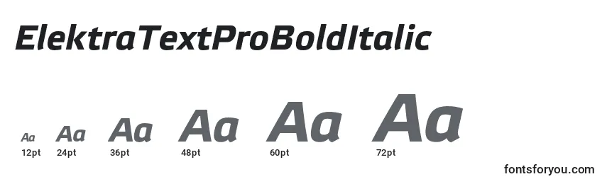 ElektraTextProBoldItalic Font Sizes