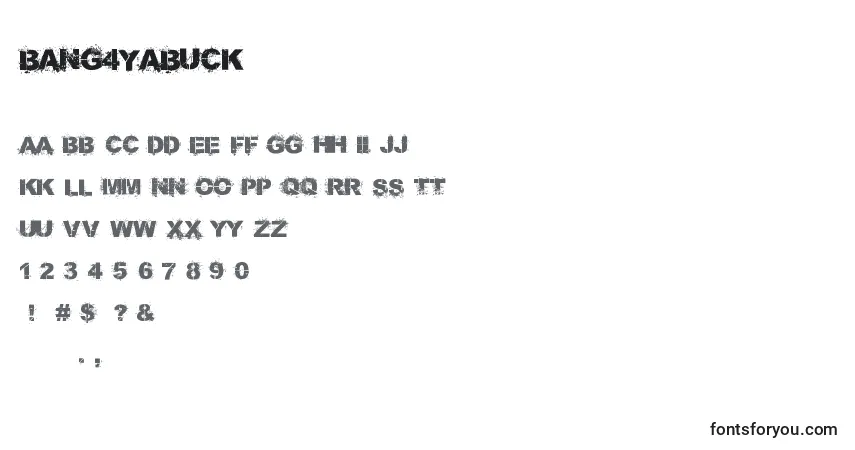 Schriftart Bang4YaBuck – Alphabet, Zahlen, spezielle Symbole