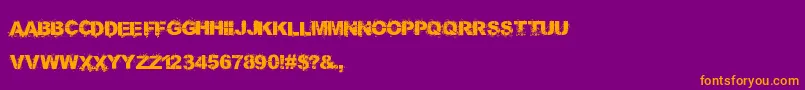 Czcionka Bang4YaBuck – pomarańczowe czcionki na fioletowym tle