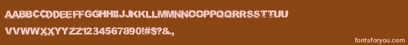 Czcionka Bang4YaBuck – różowe czcionki na brązowym tle