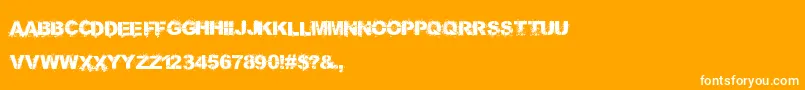 Bang4YaBuck-Schriftart – Weiße Schriften auf orangefarbenem Hintergrund
