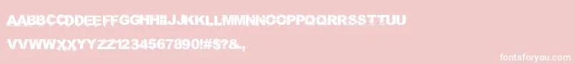 Fonte Bang4YaBuck – fontes brancas em um fundo rosa