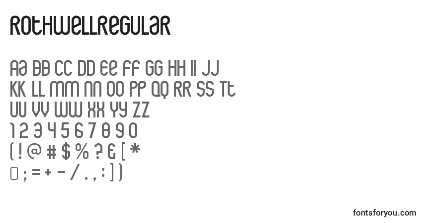 Шрифт RothwellRegular – алфавит, цифры, специальные символы