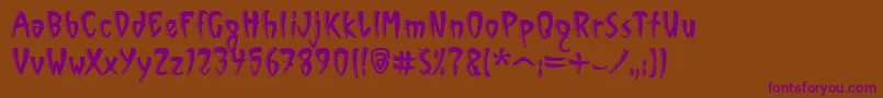 VinylSawtoothItcTt Font – Purple Fonts on Brown Background