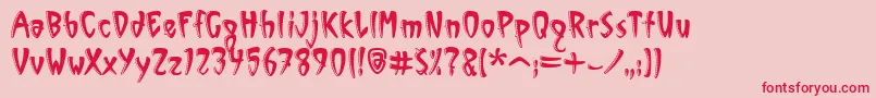 Шрифт VinylSawtoothItcTt – красные шрифты на розовом фоне