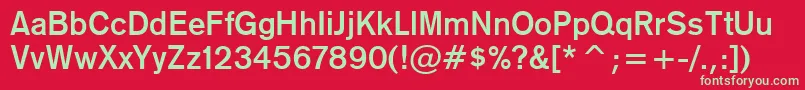 Gothic725BoldBt Font – Green Fonts on Red Background