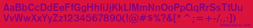 フォントGothic725BoldBt – 赤い背景に紫のフォント