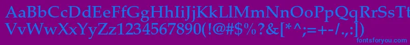 PalatinoltstdMedium Font – Blue Fonts on Purple Background