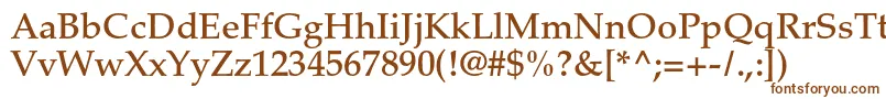 Шрифт PalatinoltstdMedium – коричневые шрифты на белом фоне