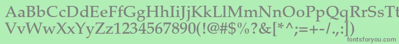 フォントPalatinoltstdMedium – 緑の背景に灰色の文字