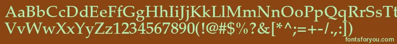 PalatinoltstdMedium Font – Green Fonts on Brown Background
