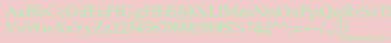 PalatinoltstdMedium Font – Green Fonts on Pink Background