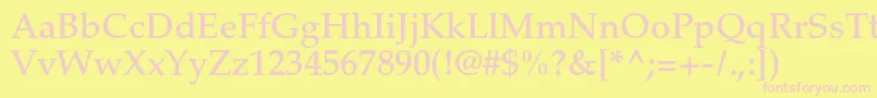 PalatinoltstdMedium Font – Pink Fonts on Yellow Background
