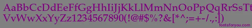 PalatinoltstdMedium-Schriftart – Violette Schriften auf grauem Hintergrund