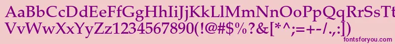 PalatinoltstdMedium Font – Purple Fonts on Pink Background