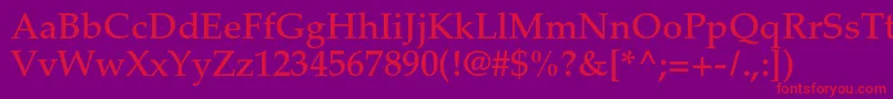 フォントPalatinoltstdMedium – 紫の背景に赤い文字