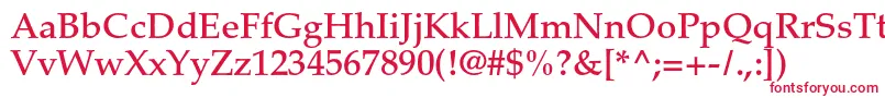 フォントPalatinoltstdMedium – 白い背景に赤い文字