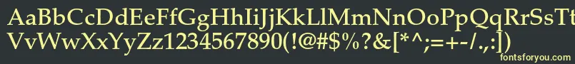 フォントPalatinoltstdMedium – 黒い背景に黄色の文字