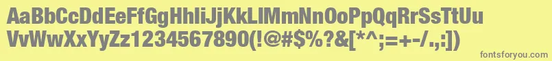 フォントContextRepriseBlackcondSsiBold – 黄色の背景に灰色の文字