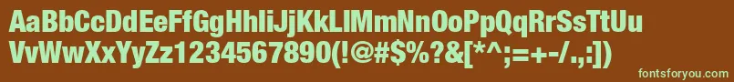 Шрифт ContextRepriseBlackcondSsiBold – зелёные шрифты на коричневом фоне