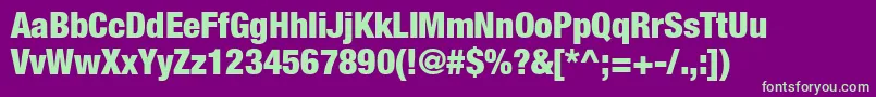 フォントContextRepriseBlackcondSsiBold – 紫の背景に緑のフォント
