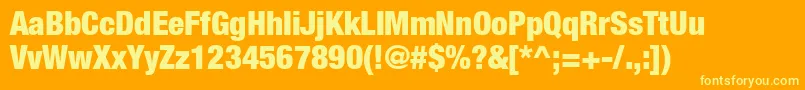 ContextRepriseBlackcondSsiBold-fontti – keltaiset fontit oranssilla taustalla