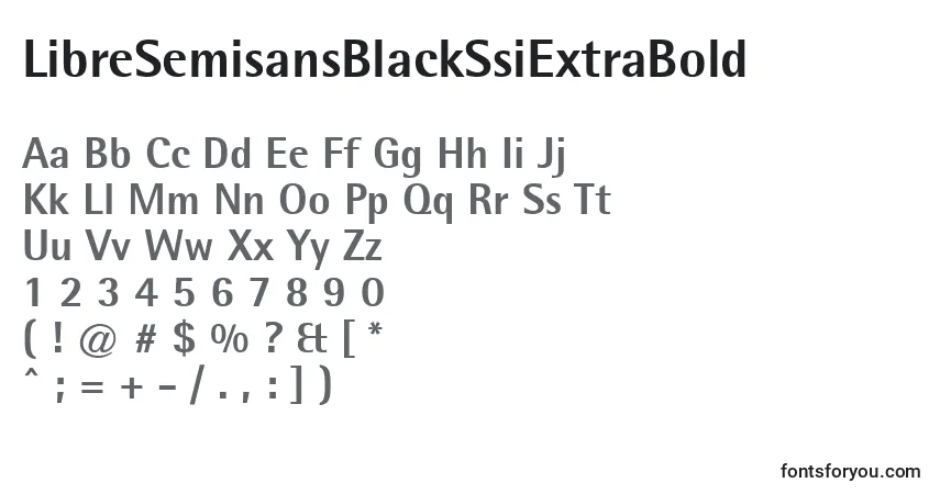 A fonte LibreSemisansBlackSsiExtraBold – alfabeto, números, caracteres especiais
