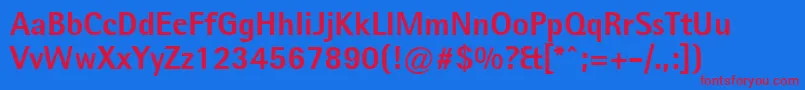 LibreSemisansBlackSsiExtraBold-fontti – punaiset fontit sinisellä taustalla