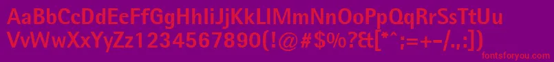 LibreSemisansBlackSsiExtraBold Font – Red Fonts on Purple Background