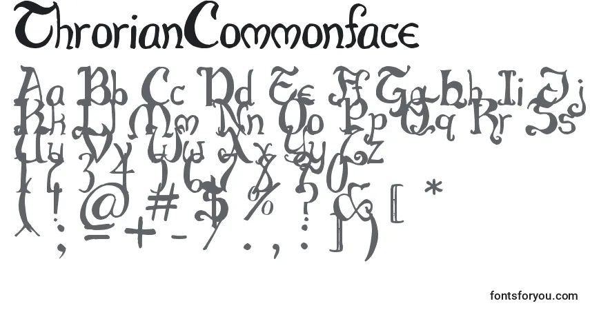 Fuente ThrorianCommonface - alfabeto, números, caracteres especiales