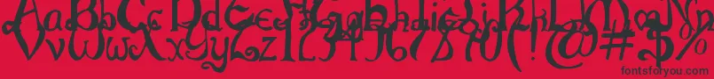 ThrorianCommonface-Schriftart – Schwarze Schriften auf rotem Hintergrund