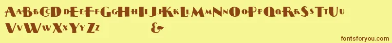 Sissynec Font – Brown Fonts on Yellow Background