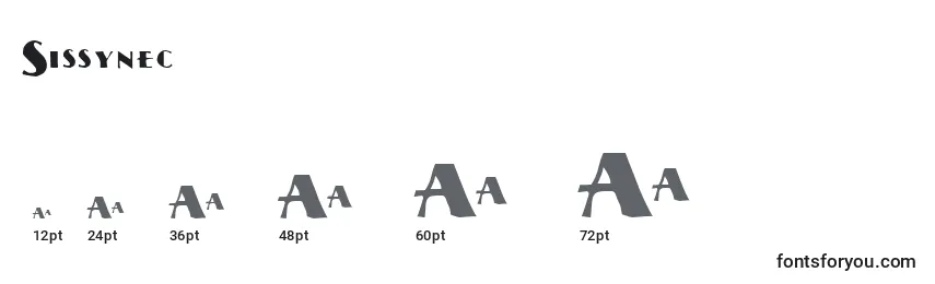 Sissynec Font Sizes