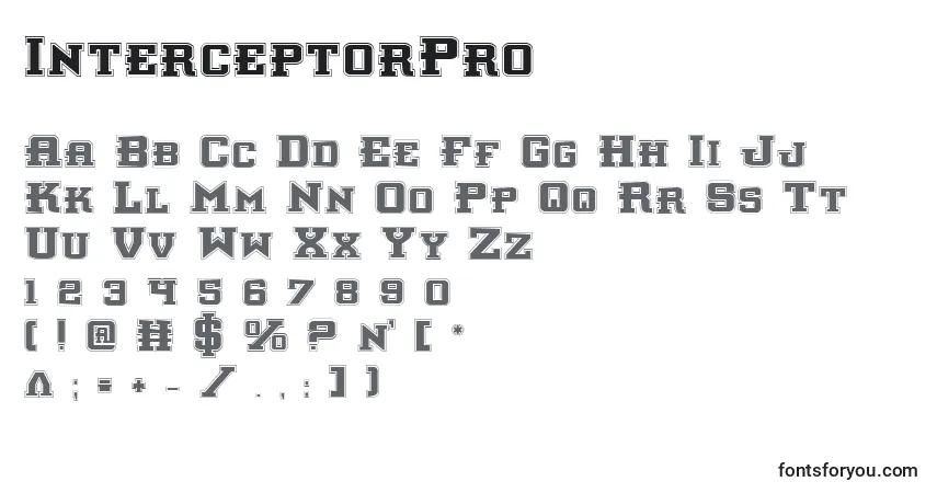Schriftart InterceptorPro – Alphabet, Zahlen, spezielle Symbole