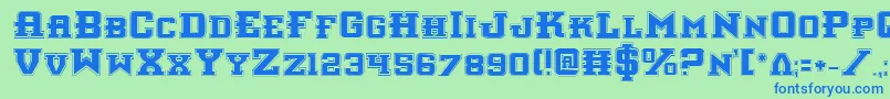 InterceptorPro Font – Blue Fonts on Green Background