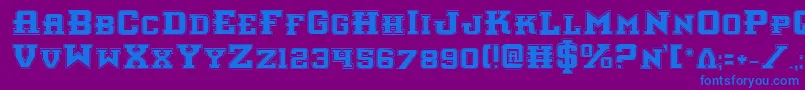 InterceptorPro-Schriftart – Blaue Schriften auf violettem Hintergrund