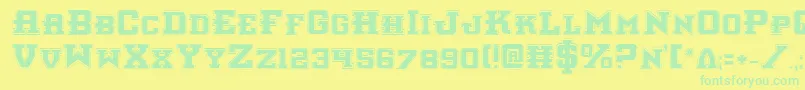 InterceptorPro Font – Green Fonts on Yellow Background